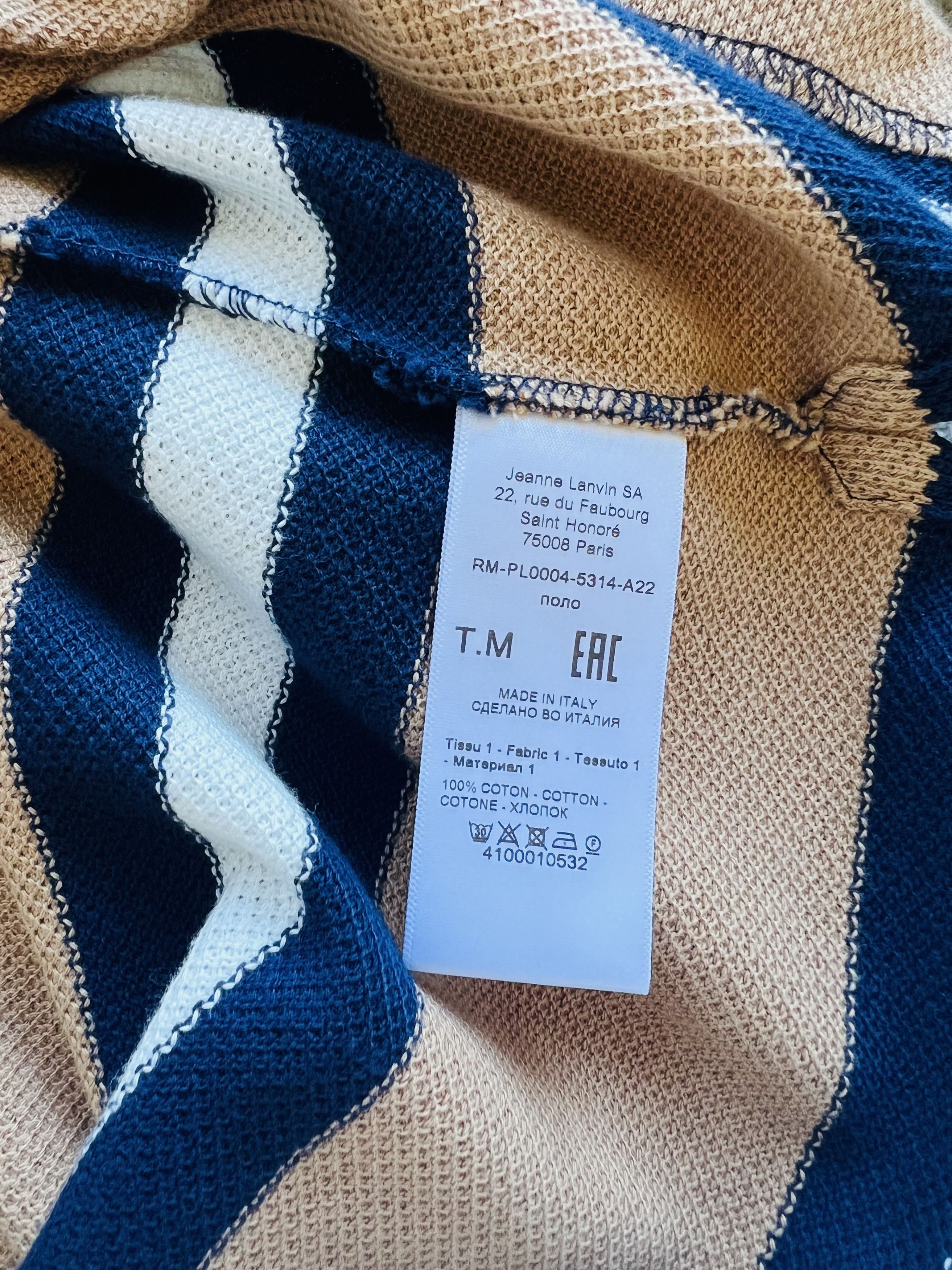 Lanvin LANVIN Oversized Striped Logo Poloshirt Size US M / EU 48-50 / 2 - 6 Thumbnail