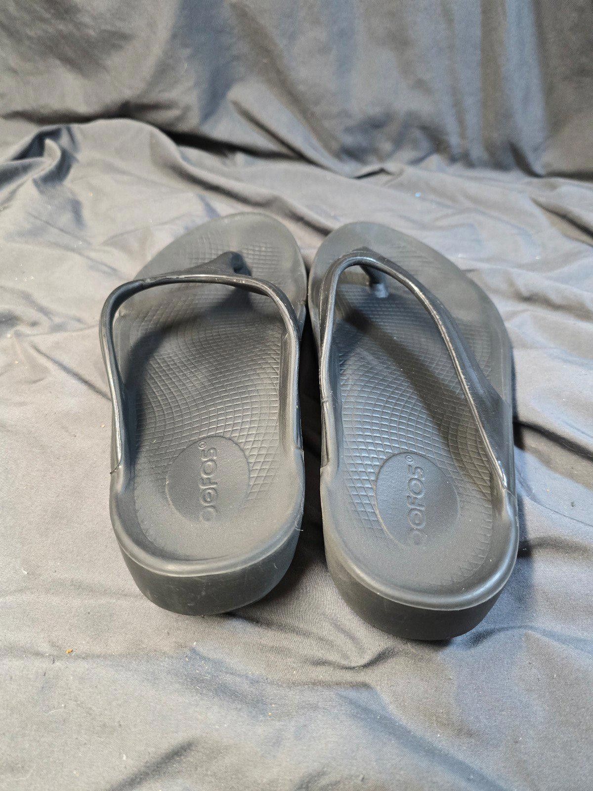 Designer OOFOS 1000 Black Original Thong Flip Flop Sandal W 6 Size US 6 / IT 36 - 5 Thumbnail