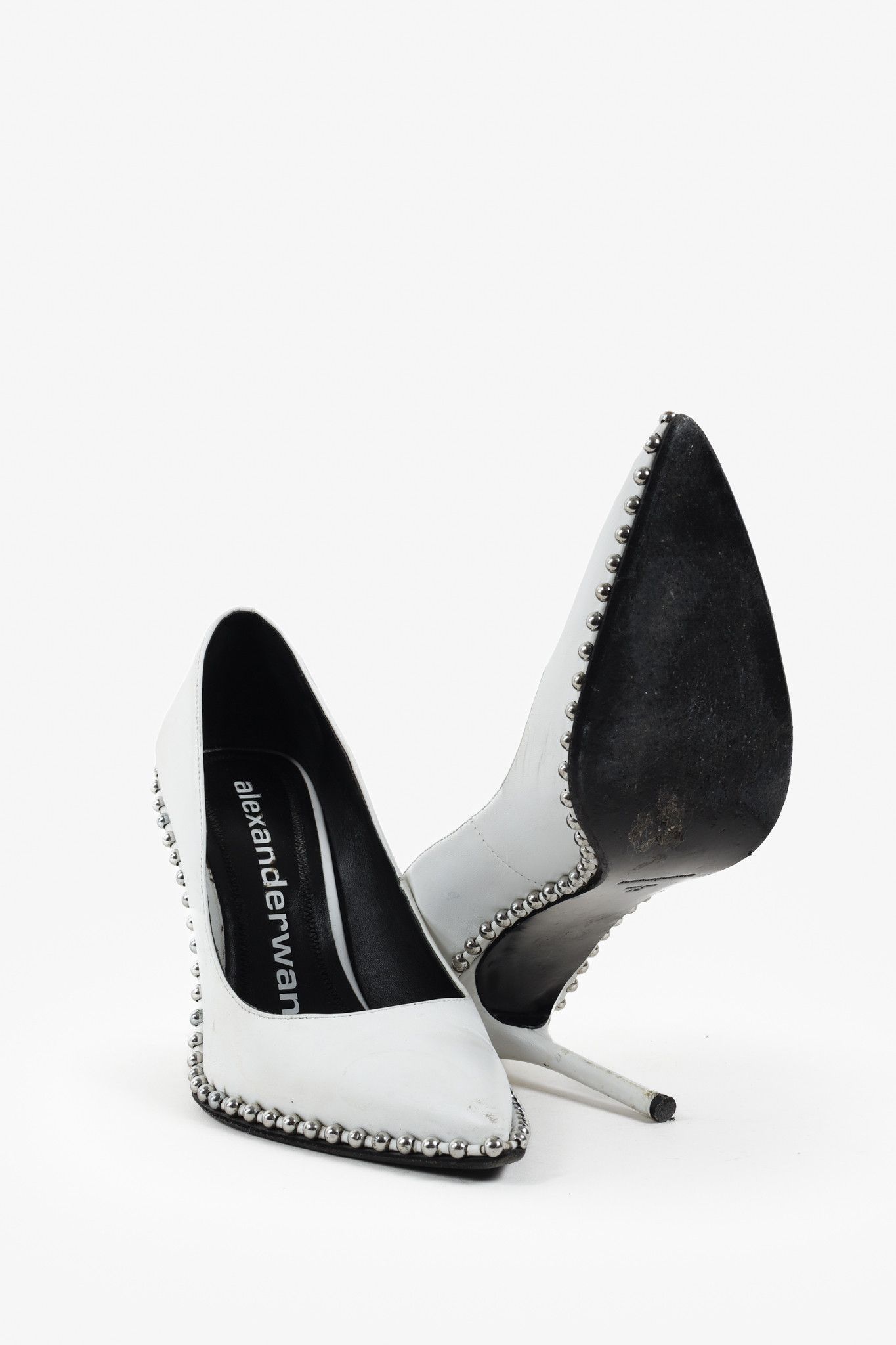 Alexander Wang Alexander Wang White Rie Studded Heels Size US 6.5 / IT 36.5 - 4 Thumbnail
