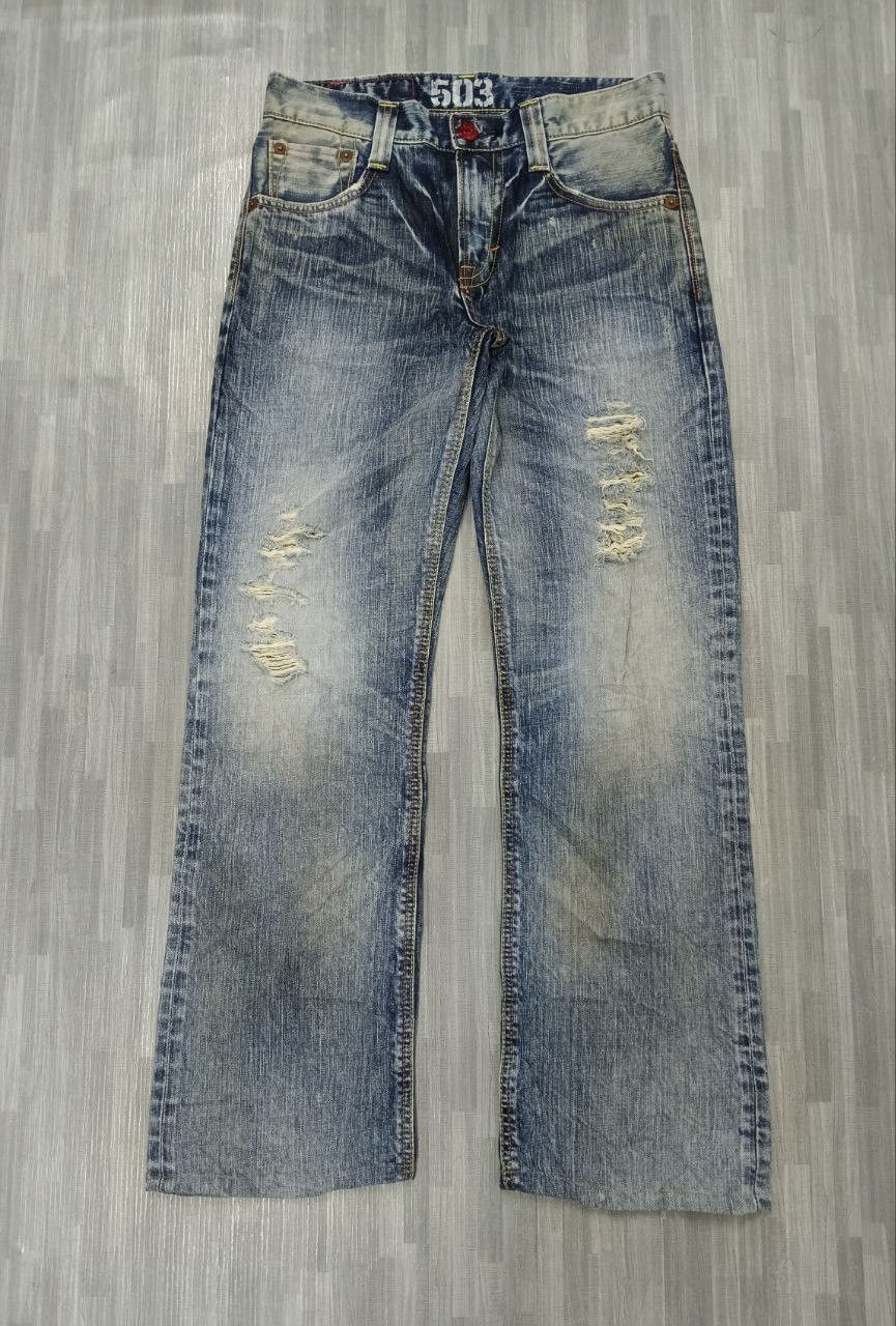Edwin SICK RIPED WASHED BLUE EDWIN DENIM PANTS Size US 30 / EU 46 - 2 Thumbnail