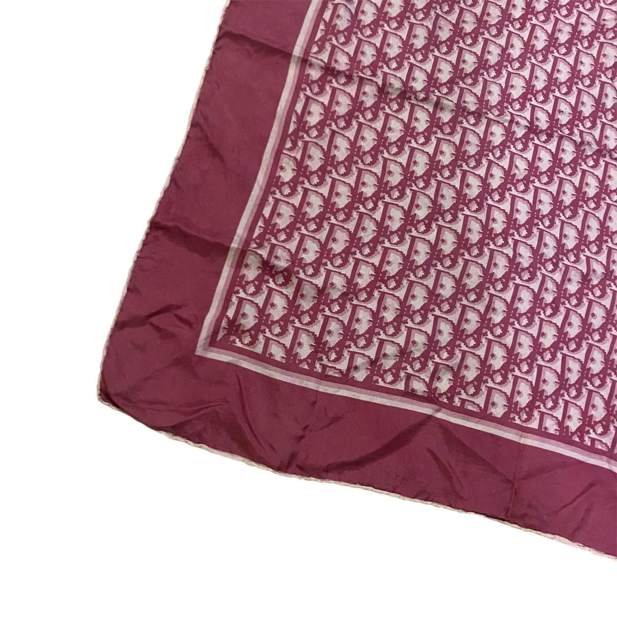 Christian Dior Monsieur Christian Dior Scarf Monogram in Red Burgundy Silk Size ONE SIZE - 9 Thumbnail