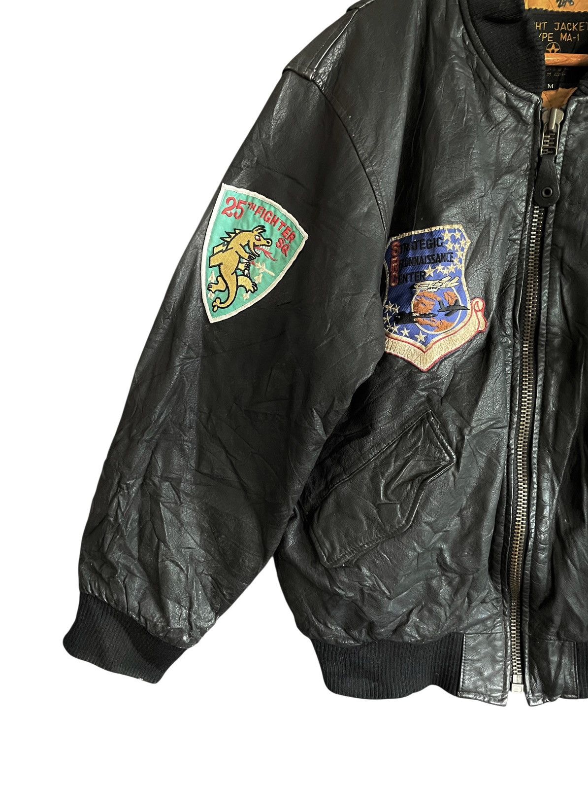 Avirex Very Rare Vintage Avirex MA-1 Leather Flight Jacket 1980s Size US M / EU 48-50 / 2 - 5 Thumbnail
