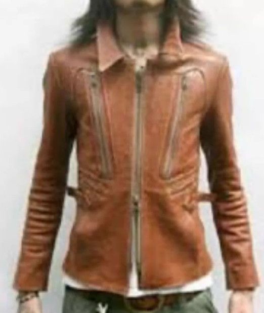 Other LED RECHWE 2008 Geometric Stitch Multi-Pocket Leather Jacket Size US M / EU 48-50 / 2 - 9 Thumbnail