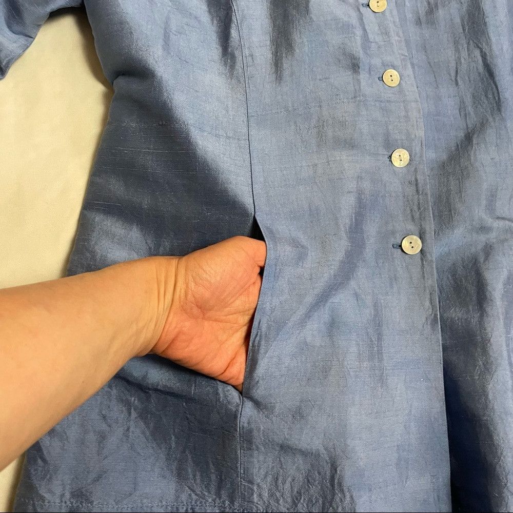 Other Mimi Maternity Blue Silk 3/4 Sleeve Jacket Size M Size M / US 6-8 / IT 42-44 - 7 Thumbnail