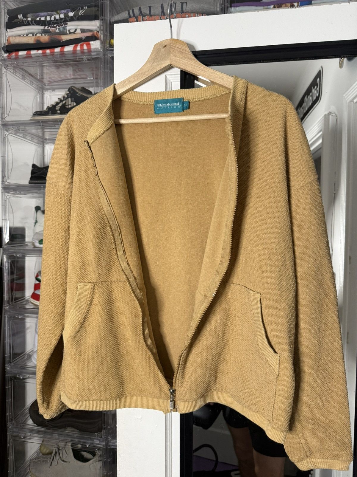 Vintage VINTAGE 1990’s Weekend Edition Zip Up Sweater Jacket Tan Size US S / EU 44-46 / 1 - 3 Thumbnail