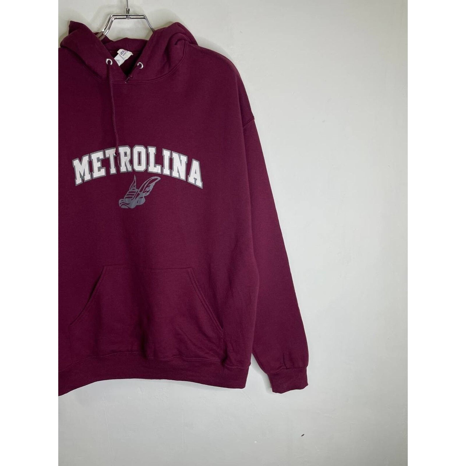 Jerzees Vintage Metrolina Maroon Hoodie L USA College Style Pullover Size US L / EU 52-54 / 3 - 5 Thumbnail