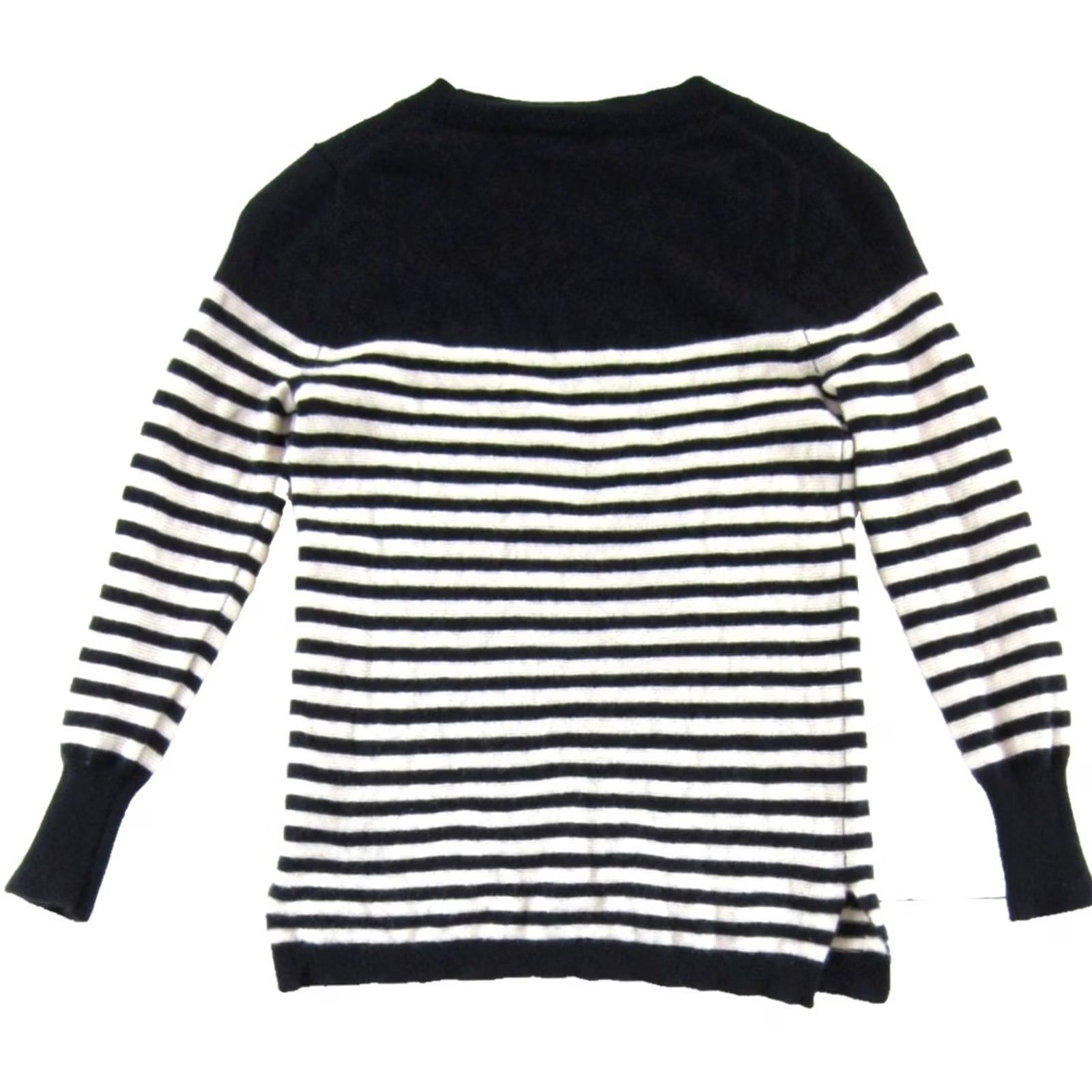 J.Crew J.Crew 100% Cashmere Navy Blue White Stripe Round Neck Sweater Women XS Size XS / US 0-2 / IT 36-38 - 2 Thumbnail