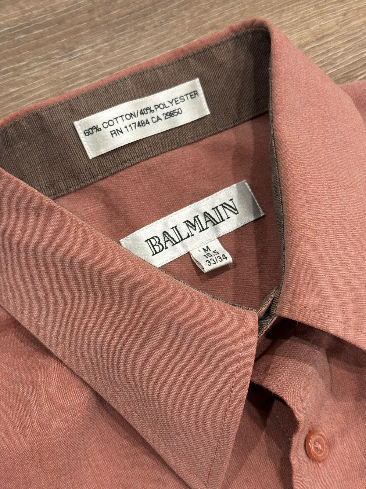 Balmain Balmain Paris Button Up Shirt – Dusty Rose Size US M / EU 48-50 / 2 - 9 Thumbnail