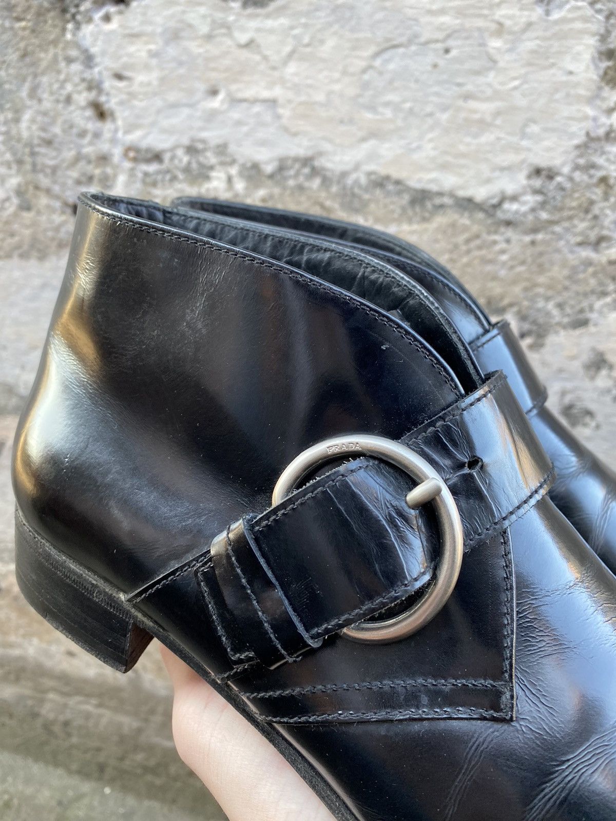 Prada × Vintage Prada leather Strap Half boots size uk7.5 Size US 7.5 / EU 40-41 - 4 Thumbnail