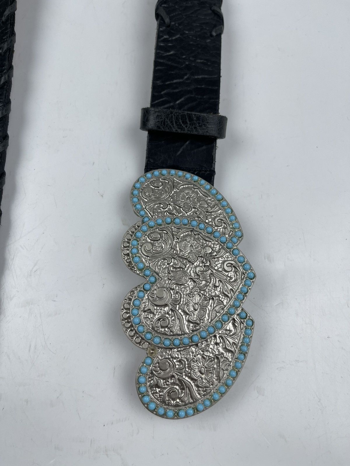 Genuine Leather big buckle leather belt tc21 Size ONE SIZE - 3 Thumbnail