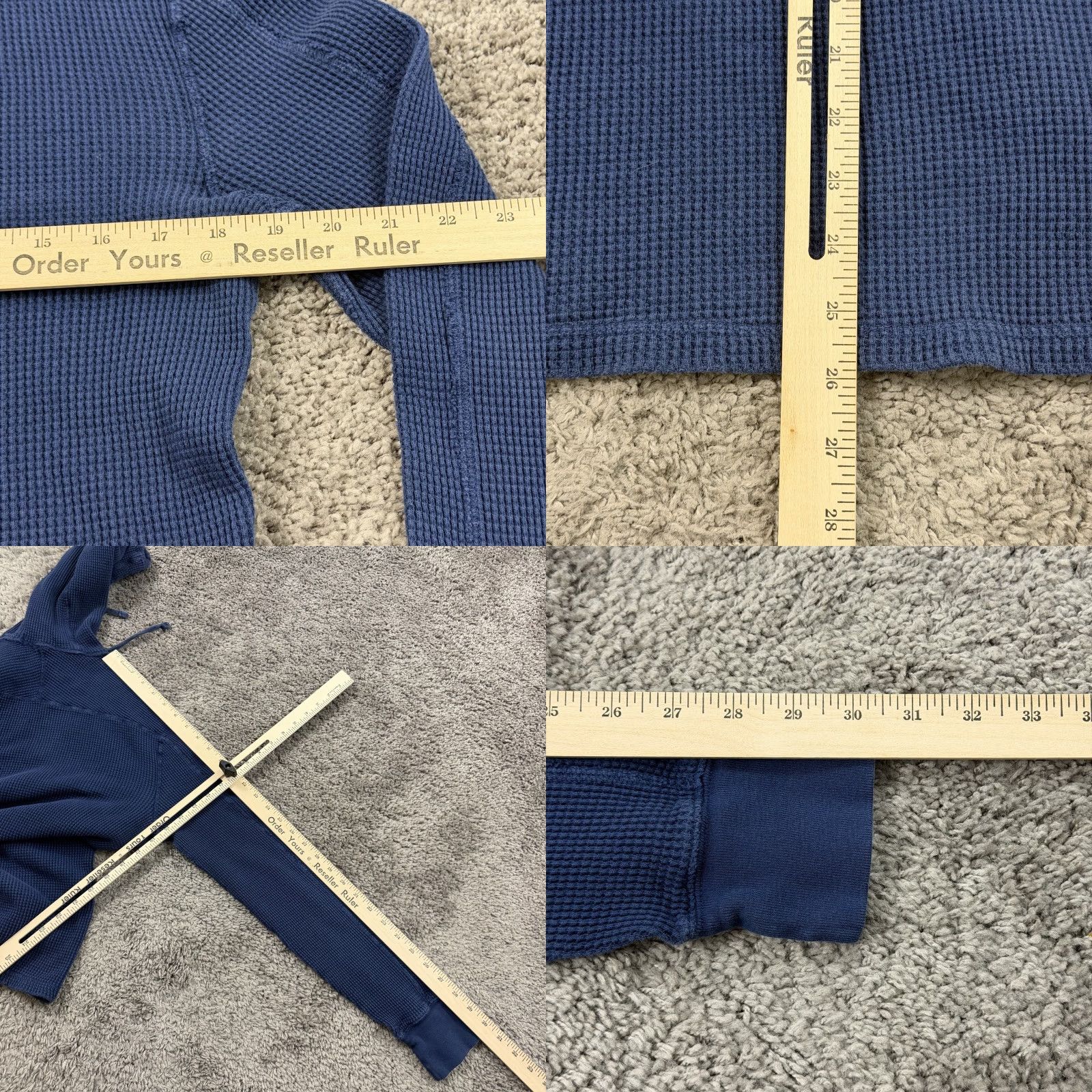 Polo Ralph Lauren Polo Ralph Lauren Hoodie Men M Blue 100% Cotton Lightweight Thermal Pockets Logo Pullover Knit Size US M / EU 48-50 / 2 - 8 Thumbnail