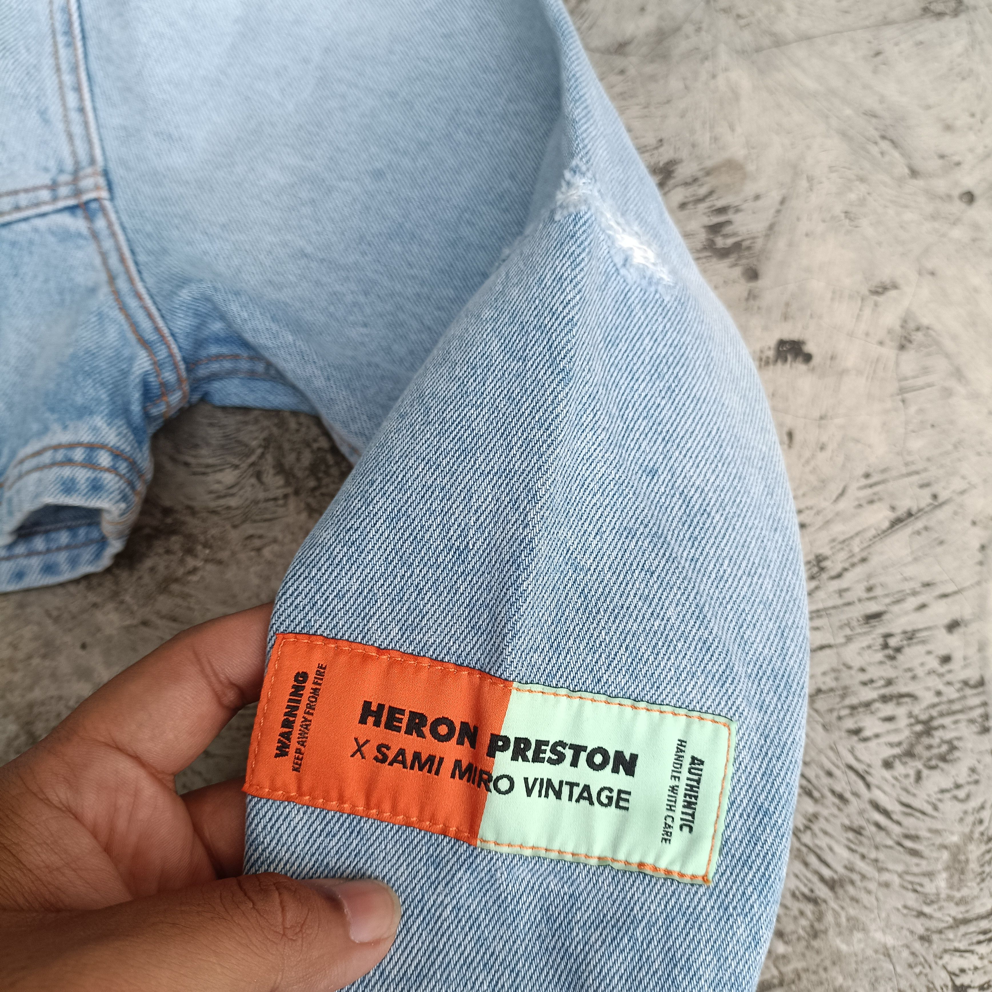 Heron Preston "Natural Disaster" Cropped Denim Jacket Size XS Size XS / US 0-2 / IT 36-38 - 7 Thumbnail