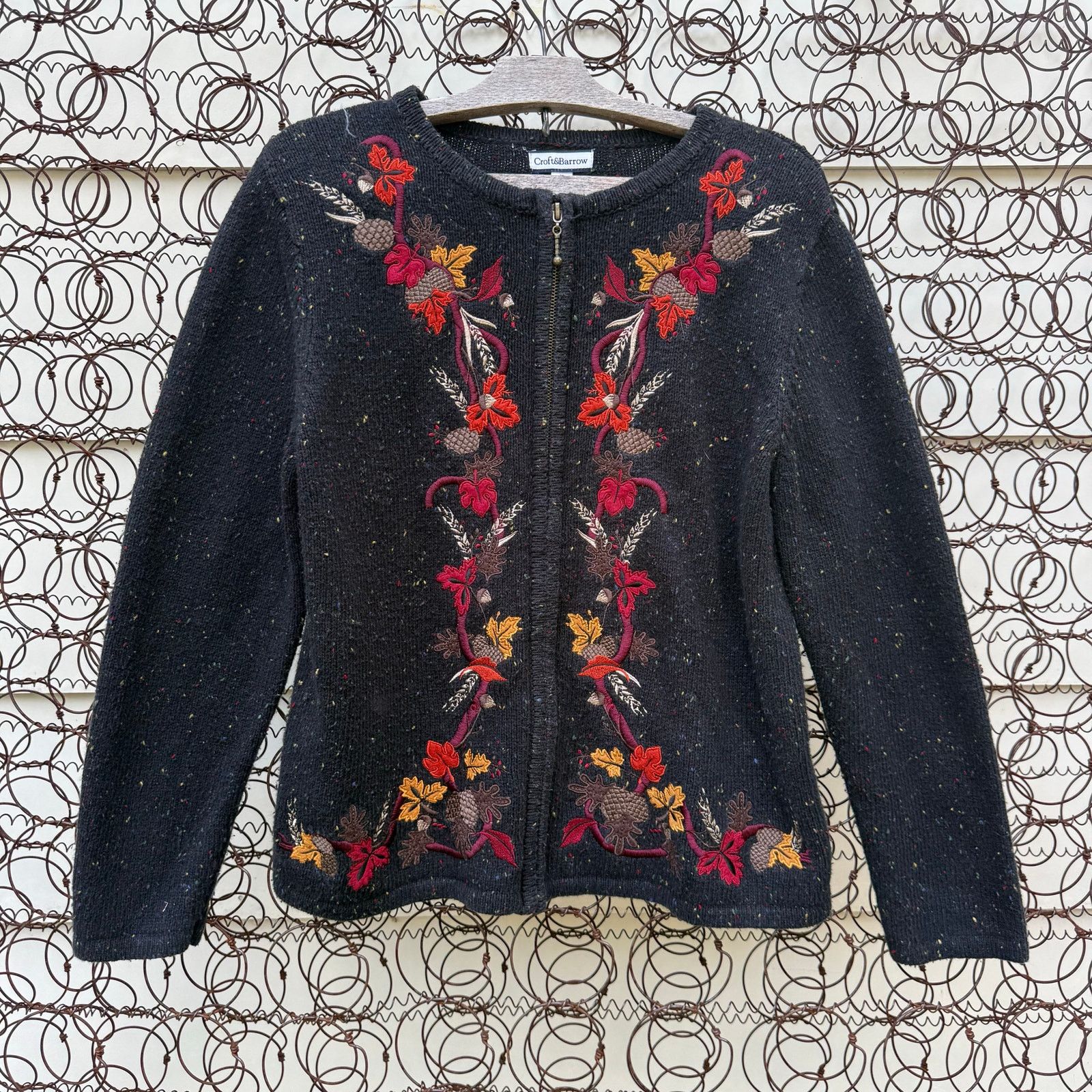 Vintage 90s Moody Fall Leaves Floral Cardigan Sweater MEDIUM Size M / US 6-8 / IT 42-44 - 1 Thumbnail