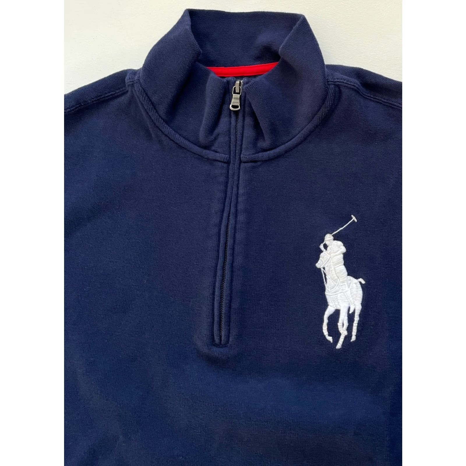 Polo Ralph Lauren VINTAGE Polo Ralph Lauren Sweater 1/4 Zip Pullover Ski Patch Navy Blue LT Large Tall Mens Size US L / EU 52-54 / 3 - 5 Thumbnail