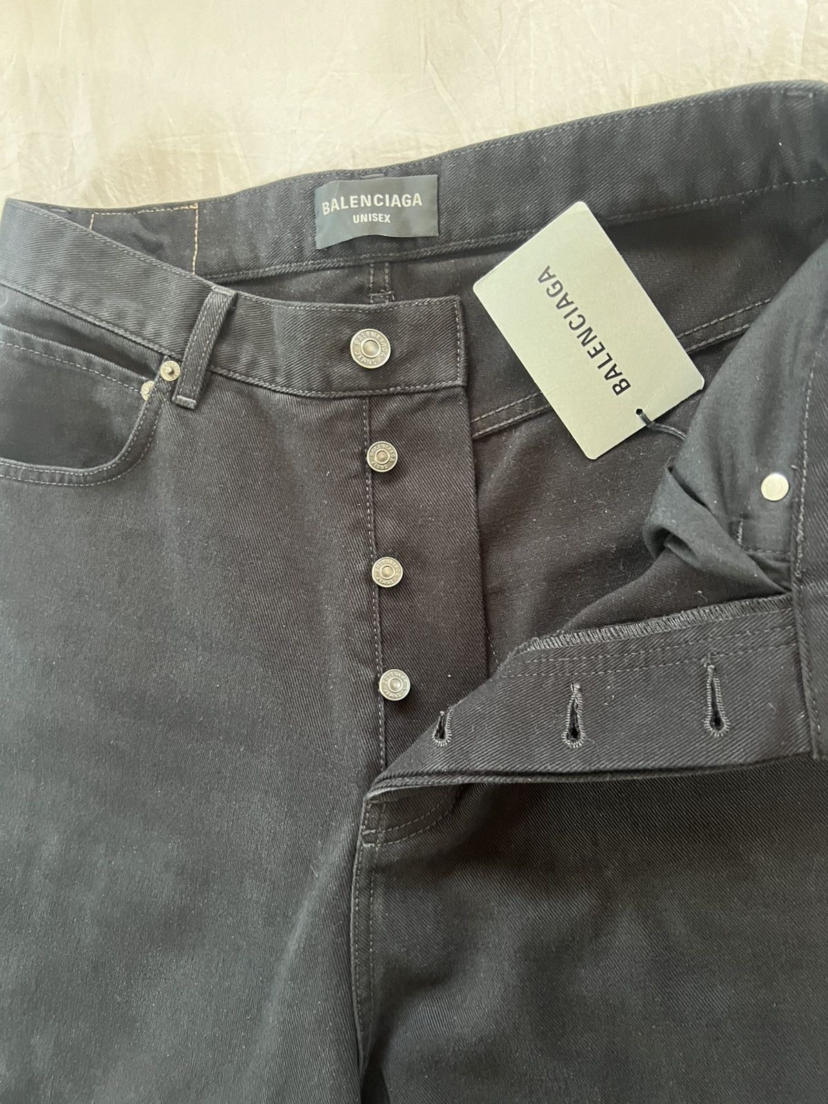 Balenciaga BALENCIAGA Loose-Cut Denim Jeans Black Size US 30 / EU 46 - 3 Thumbnail