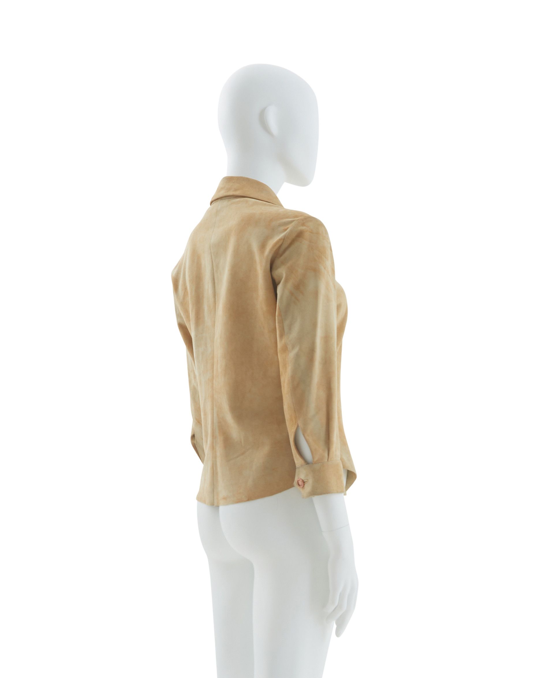 Roberto Cavalli F/W 1999 Tan suede top Size S / US 4 / IT 40 - 4 Thumbnail