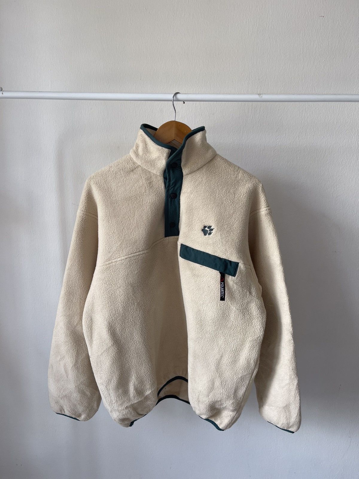 Jack Wolfskin × Vintage JackWolfskin Polatec Fleece Half Button Jacket Size US L / EU 52-54 / 3 - 1 Thumbnail
