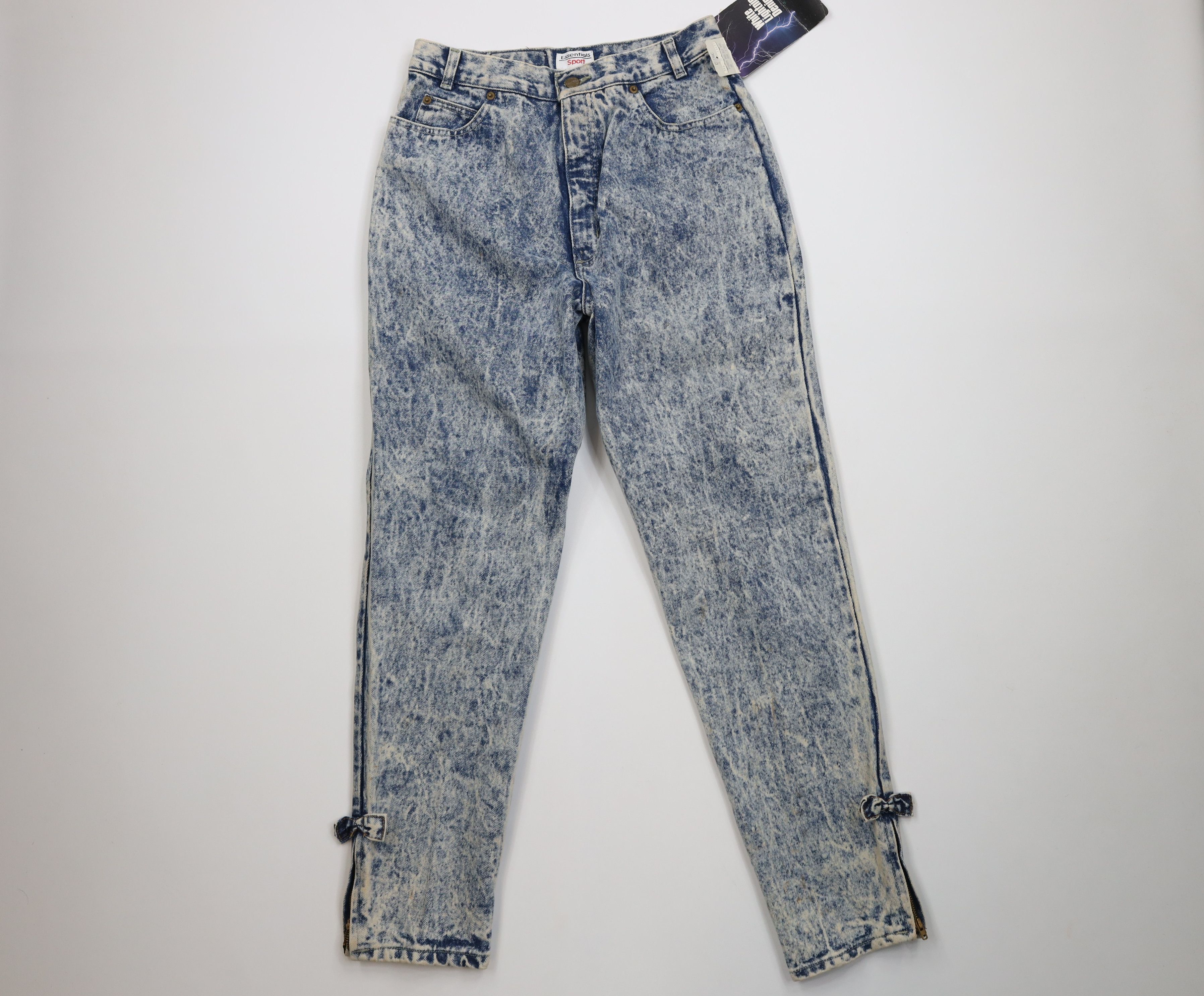 Vintage Deadstock Vintage 80s 90s Streetwear Tie Tapered Leg Jeans Size 34" / US 12 / IT 48 - 1 Thumbnail