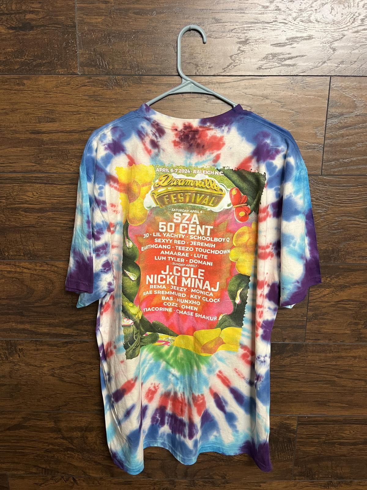 Designer Dreamville Festival T-shirt Tie Dye 2024 J. Cole / 50 Cent Size US XL / EU 56 / 4 - 2 Thumbnail