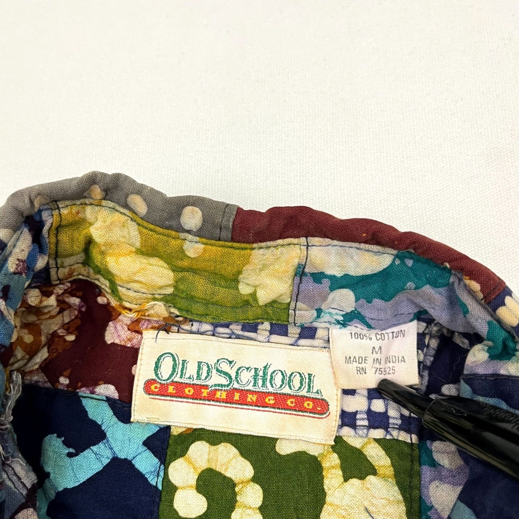 CO VINTAGE Old School Clothing Co Shirt Mens M Multi Patchwork Button Up Retro Hipster Size US M / EU 48-50 / 2 - 2 Thumbnail
