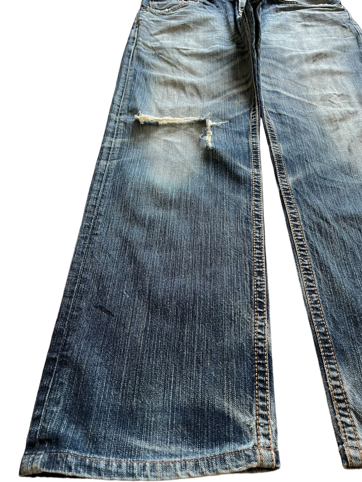 Edwin Exclusive Vintage Edwin Japan Faded Wash Rip Baggy Jeans Size US 33 - 6 Thumbnail