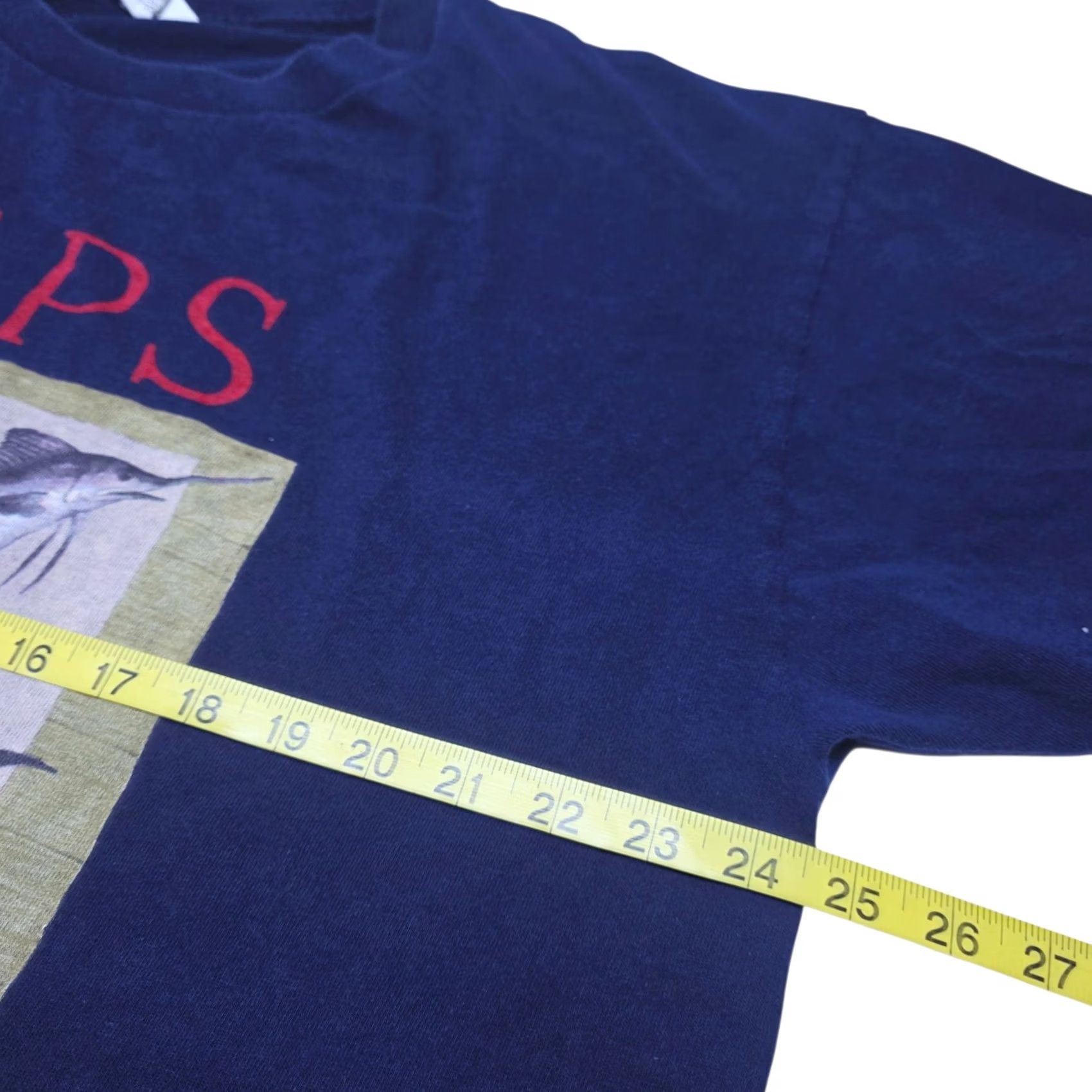Ralph Lauren VINTAGE Ralph Lauren Chaps Fish Graphic T-Shirt Navy XL Mens 90s Sports Logo Crew Neck Short Sleeve Blue 1990s Size US XL / EU 56 / 4 - 4 Thumbnail