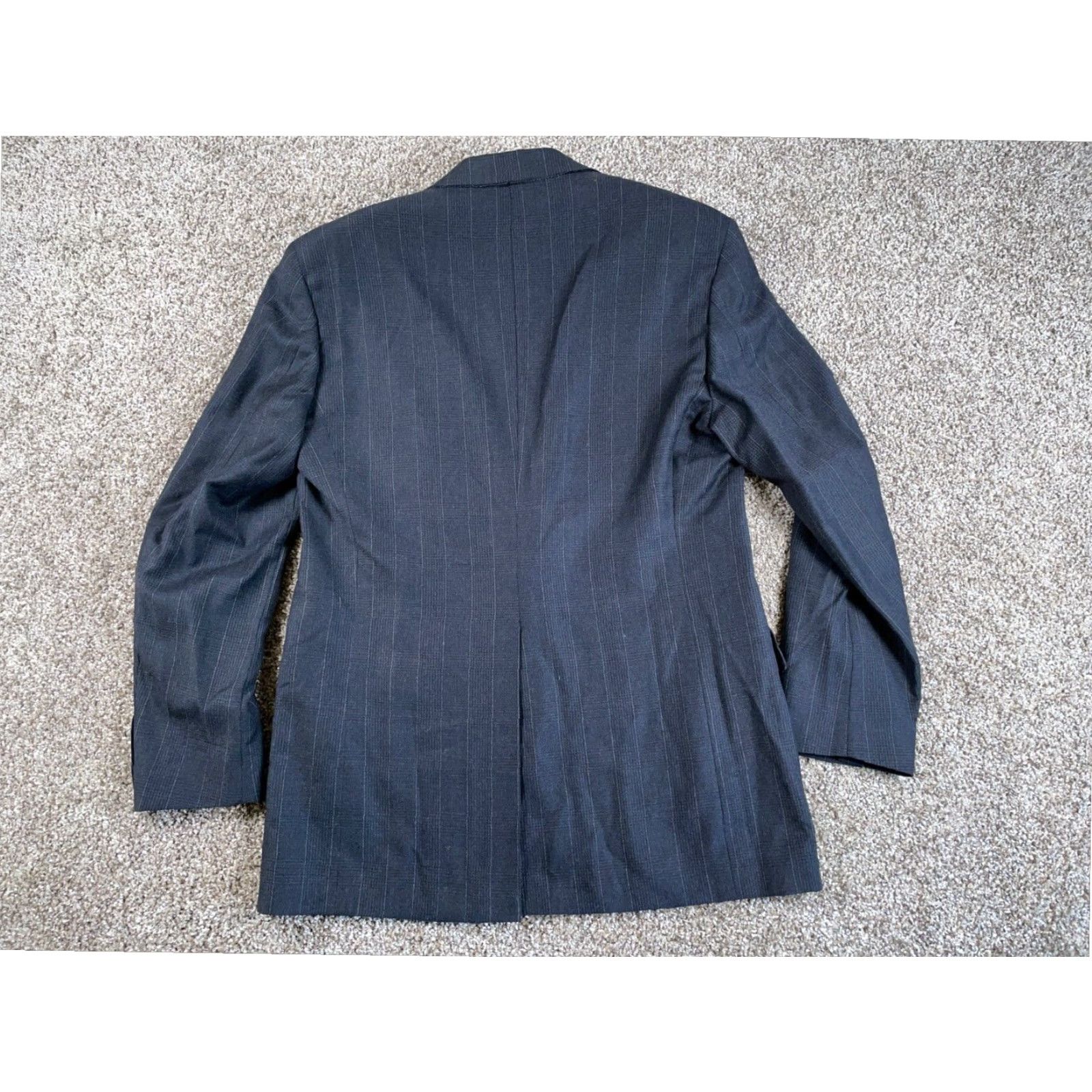Ralph Lauren VINTAGE Ralph Lauren Chaps Wool Check 2 Button Blazer Men's 40 Dark Blue USA Size 40R - 2 Thumbnail