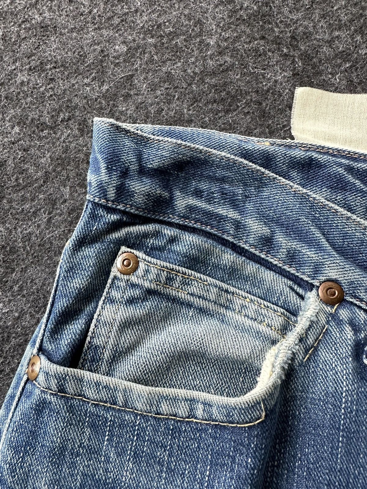 Lee Vintage Rare 50s Lee 101 Half Selvedge Denim 29x34 D444 Size US 29 - 14 Thumbnail