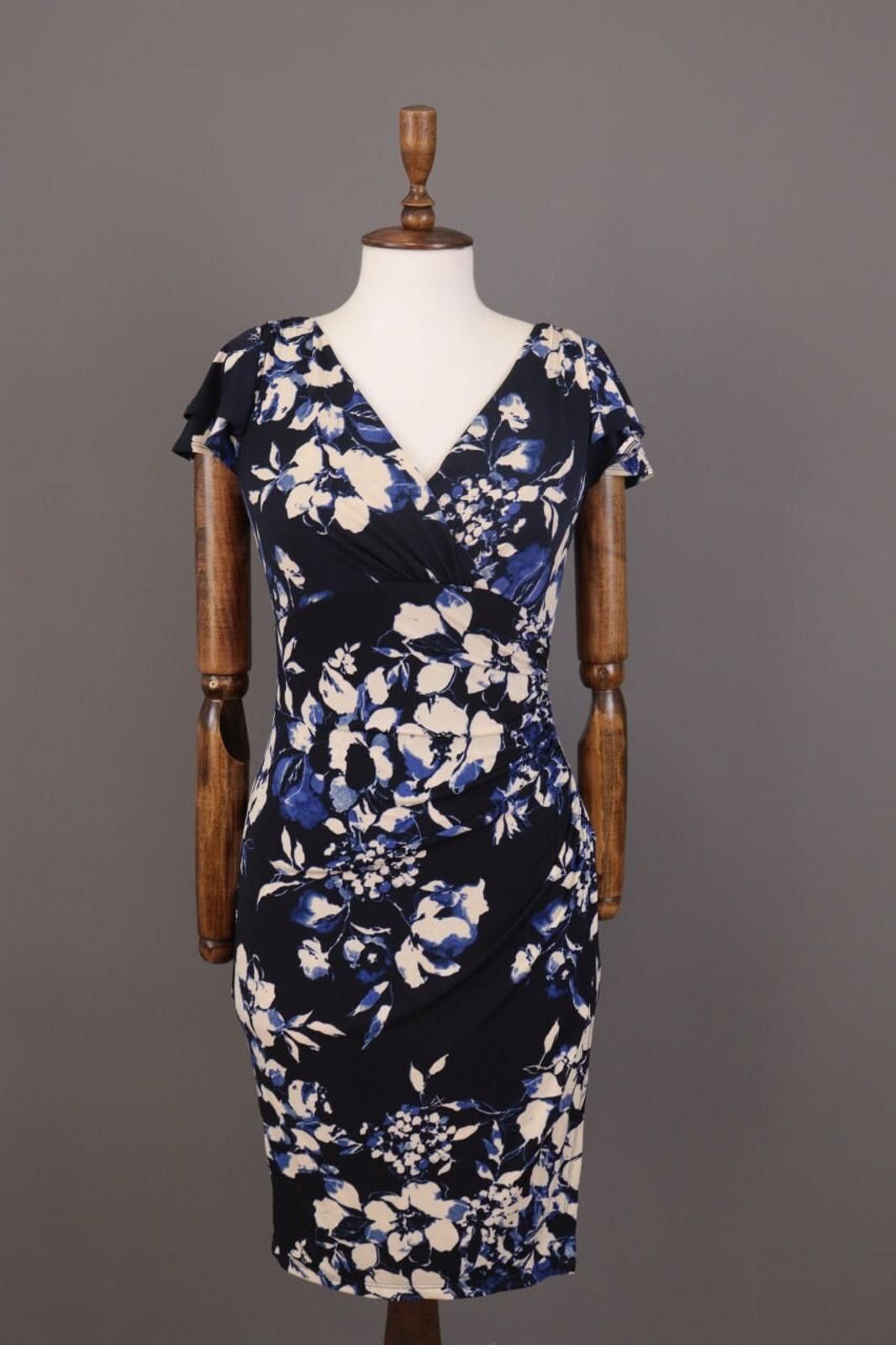 Ladies Ralph Lauren Blue Floral Evening Dress Size 15?