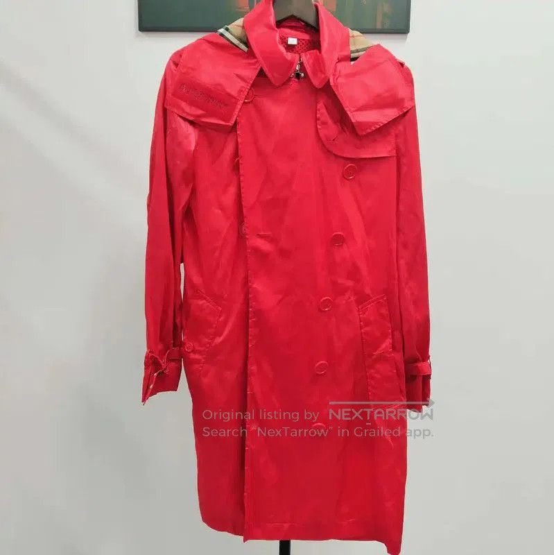 Burberry Red Long Trench Coat for Women.