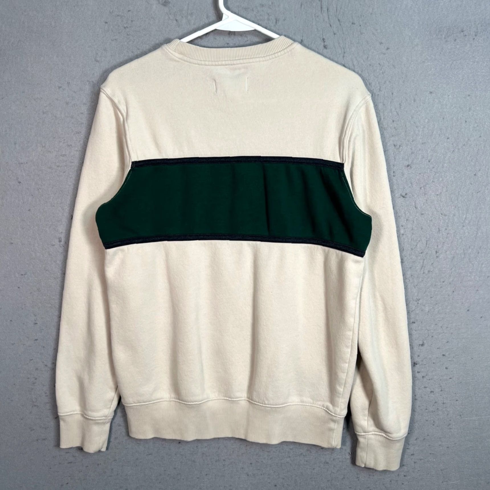 Vintage Goodfellow Sweatshirt Crew Neck Men’s Small Beige Green Cotton Blend Pullover - 8/10 - Machine Washable - Regular Fit Size US S / EU 44-46 / 1 - 2 Thumbnail