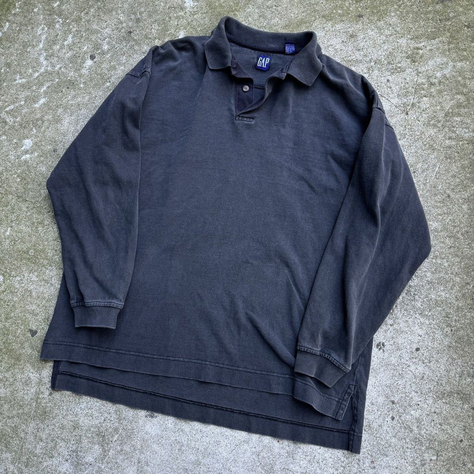 Gap Vintage Gap Oversized Faded Black Heavy Cotton Shirt Size US M / EU 48-50 / 2 - 3 Thumbnail