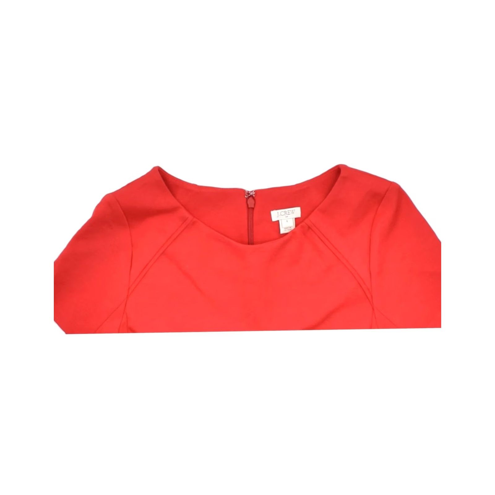 J.Crew J. CREW Womens A-Line Dress Medium Red Polyester US 6 Size M / US 6-8 / IT 42-44 - 3 Thumbnail