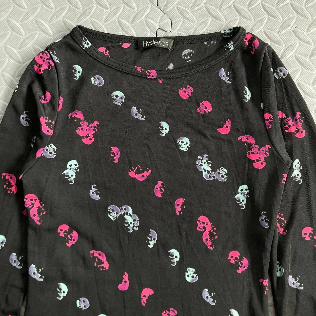 Hysteric Glamour Vintage 90’s Skulls Print Mesh Long sleeves Top Size XS / US 0-2 / IT 36-38 - 6 Thumbnail