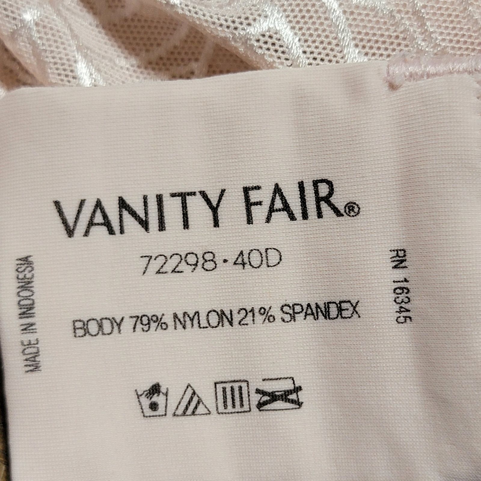 Other Vanity Fair Bra w/ Small Padding No Underwire - Size 40D Size ONE SIZE - 4 Thumbnail