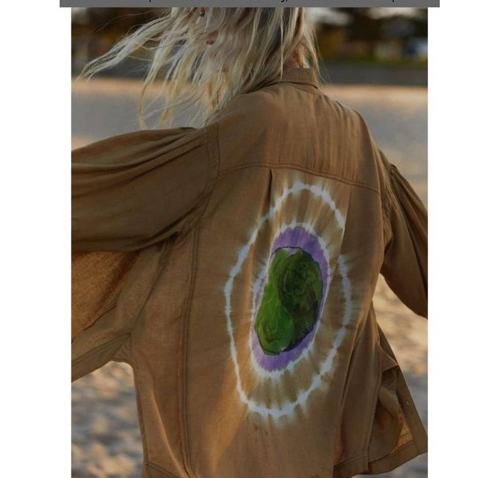 Free People New Free People WTF Yin Yang Tie Dye Graphic Buttondown S Size S / US 4 / IT 40 - 5 Thumbnail