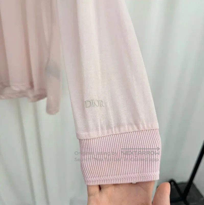 Dior Dior Long Sleeve Pink Embroidered Polo Shirt . Size US L / EU 52-54 / 3 - 4 Thumbnail