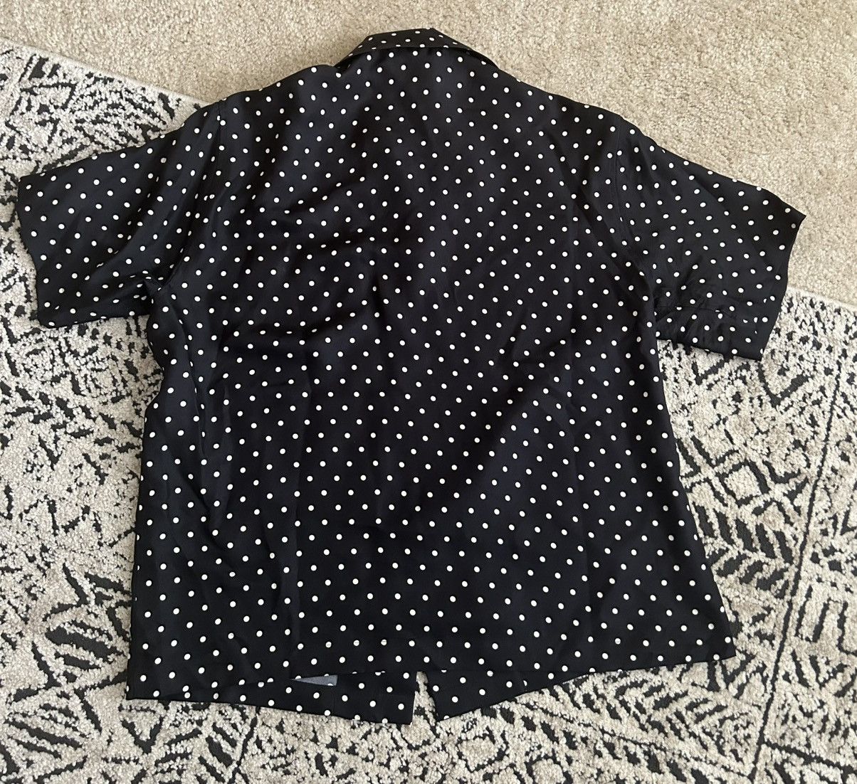 Amiri Amiri Polka Dot Silk Short Sleeve Shirt - Black/White Size US M / EU 48-50 / 2 - 5 Thumbnail