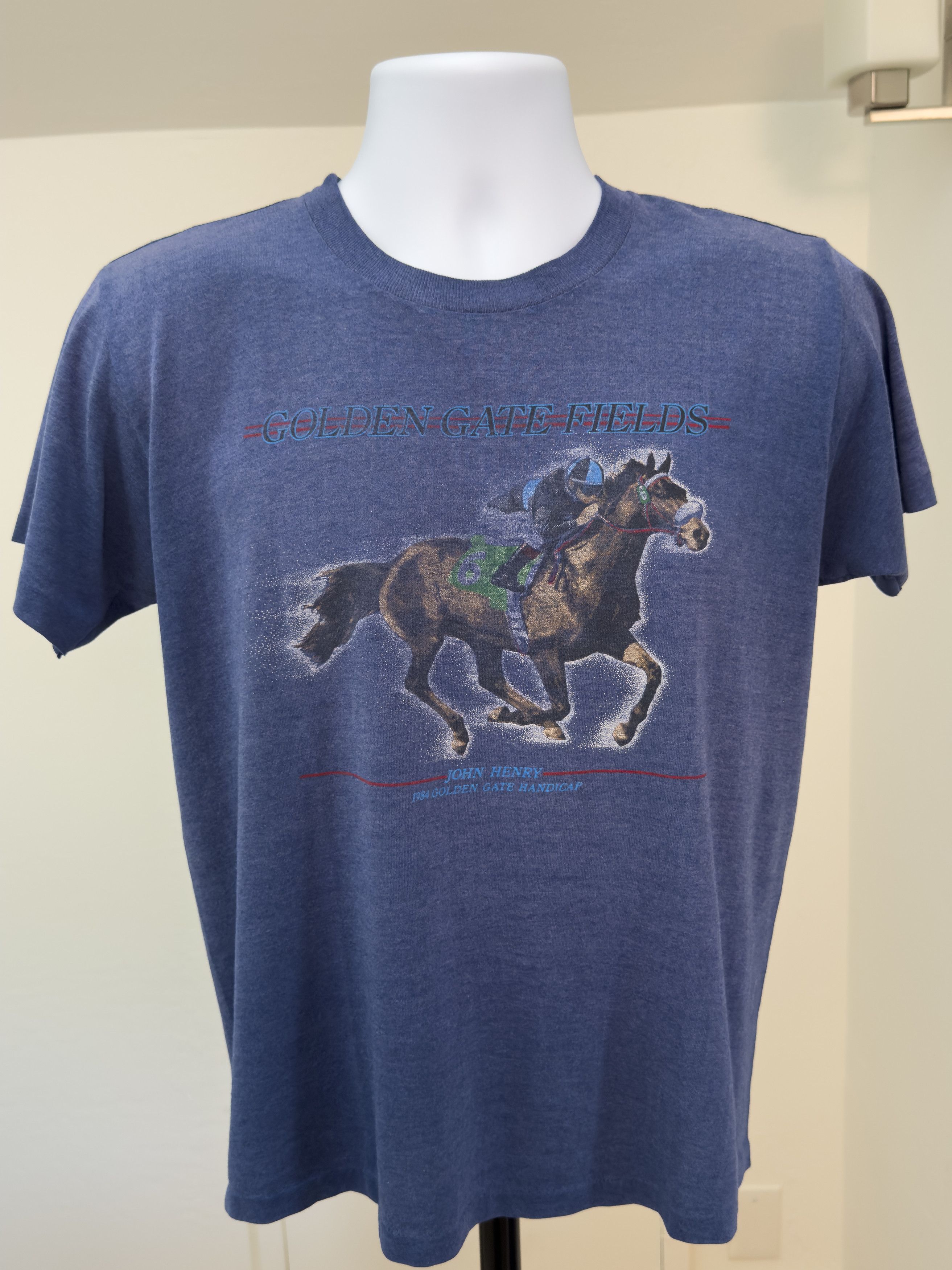 Other Vintage 80s Golden Gate Fields John Henry Horse Racing Shirt Size US M / EU 48-50 / 2 - 1 Thumbnail
