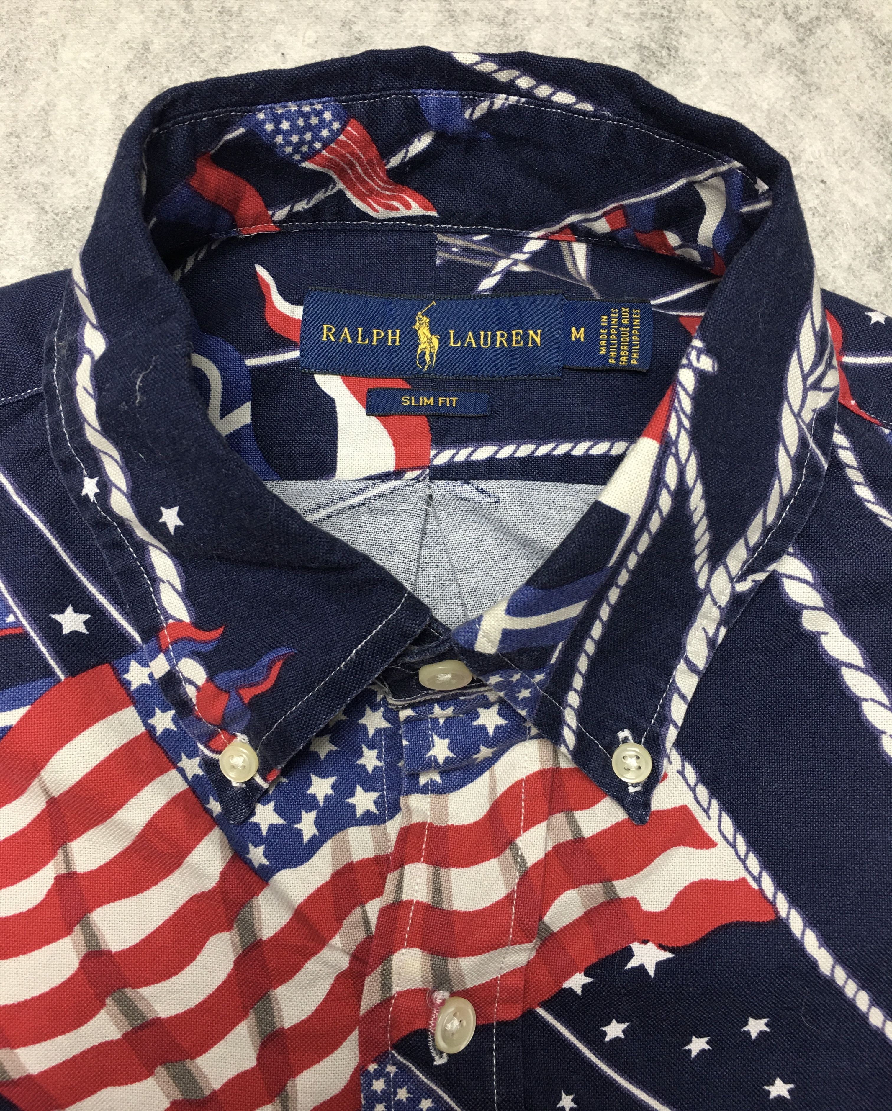 Polo Ralph Lauren Polo Ralph Lauren Men's Oxford Slim Fit Shirt Flag USA Print Size US M / EU 48-50 / 2 - 7 Thumbnail