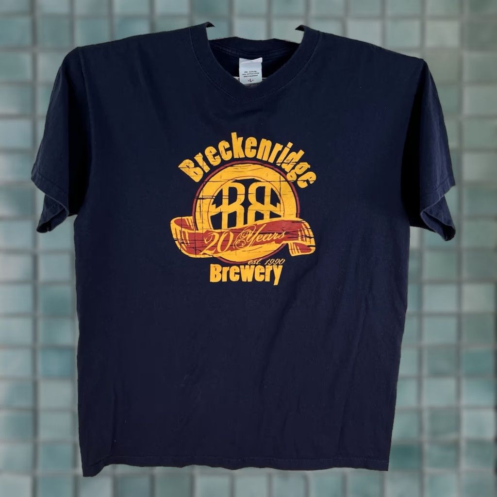 Anvil Breckenridge Brewery 20th Anniversary T-Shirt Men's Size L Blue Graphic Print Beer Theme Size US L / EU 52-54 / 3 - 1 Thumbnail