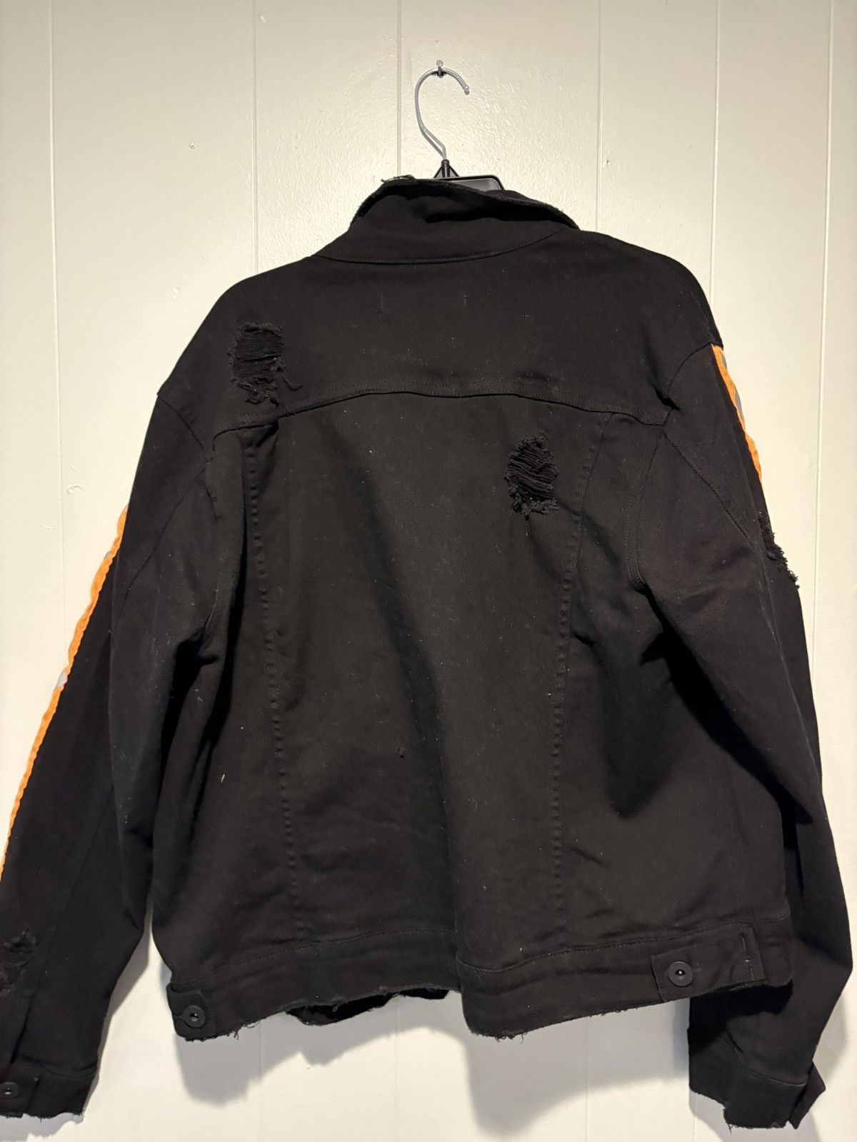 Other KDNK black and orange denim jacket Size US L / EU 52-54 / 3 - 3 Thumbnail