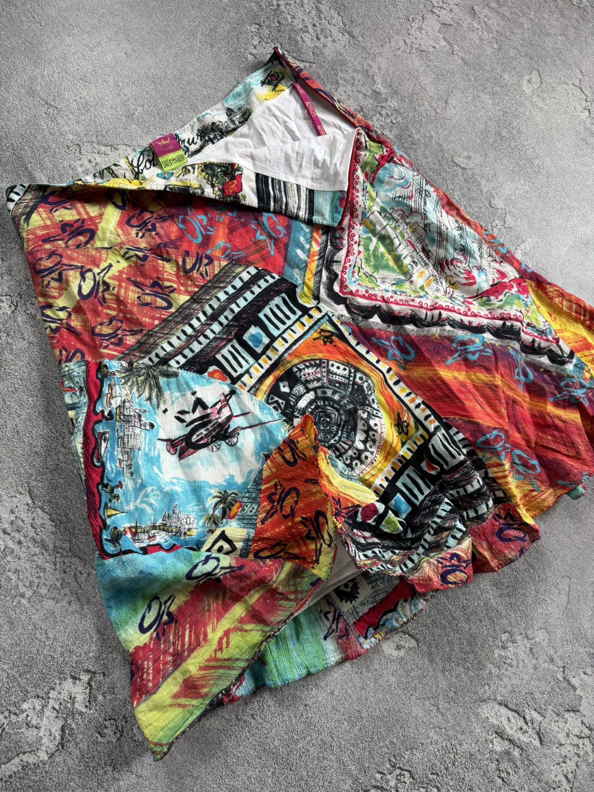 Designer Save the Queen M all printed skirt jean Paul Gaultier style Size 26" / US 2 / IT 38 - 3 Thumbnail