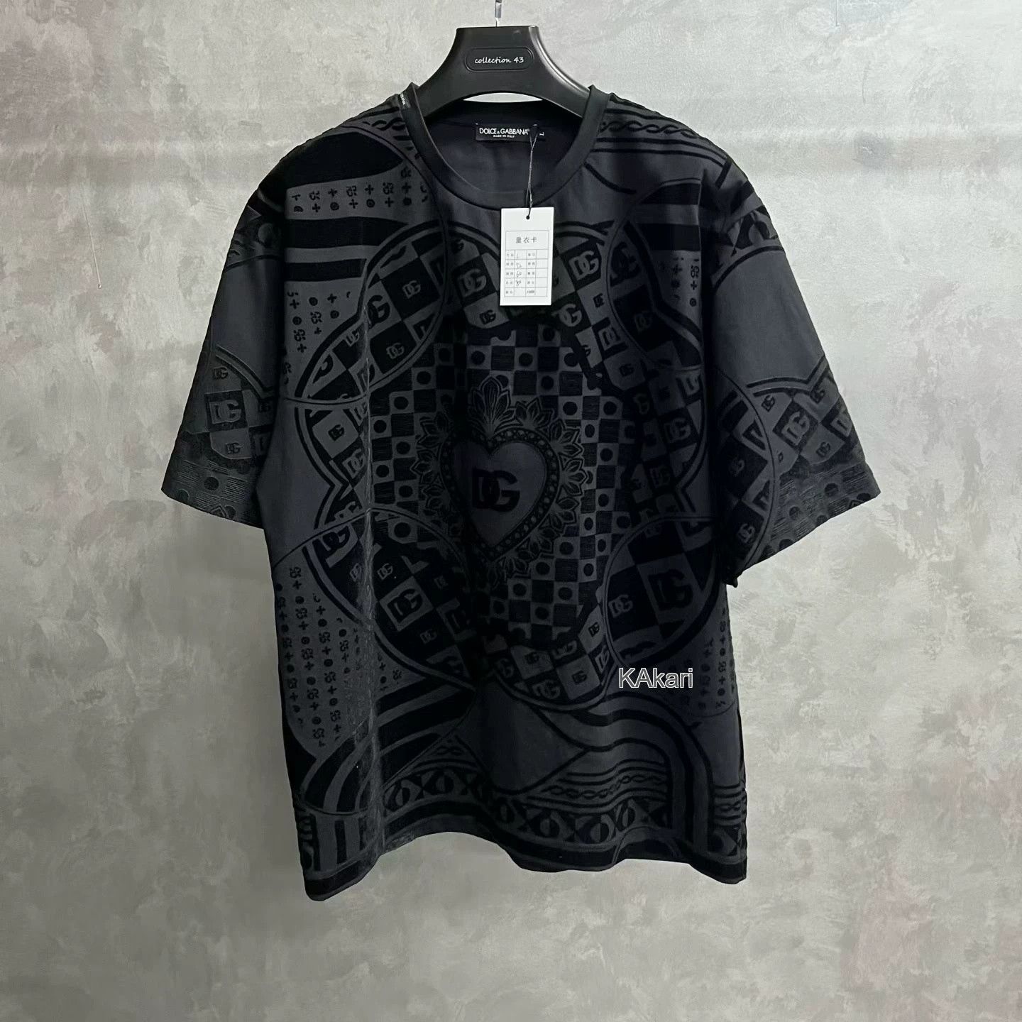 Dolce & Gabbana Dolce&Gabbana Black Pattern Print Round Neck T-Shirt Size US XXS / EU 40 - 1 Thumbnail