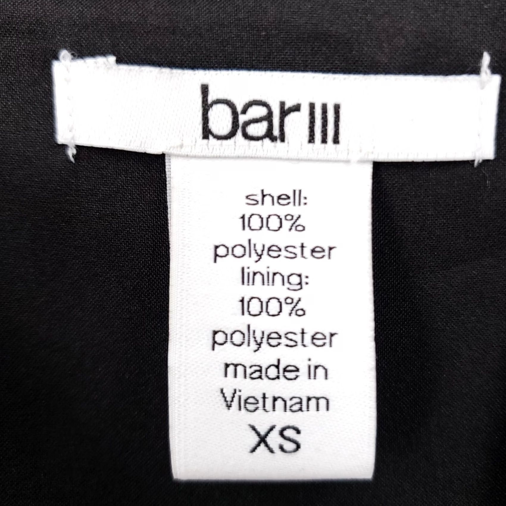 Bar III Bar III Dress Womens XS Black A-Line Cold Shoulder Sleeves Hi-Low Polyester Size XS / US 0-2 / IT 36-38 - 3 Thumbnail