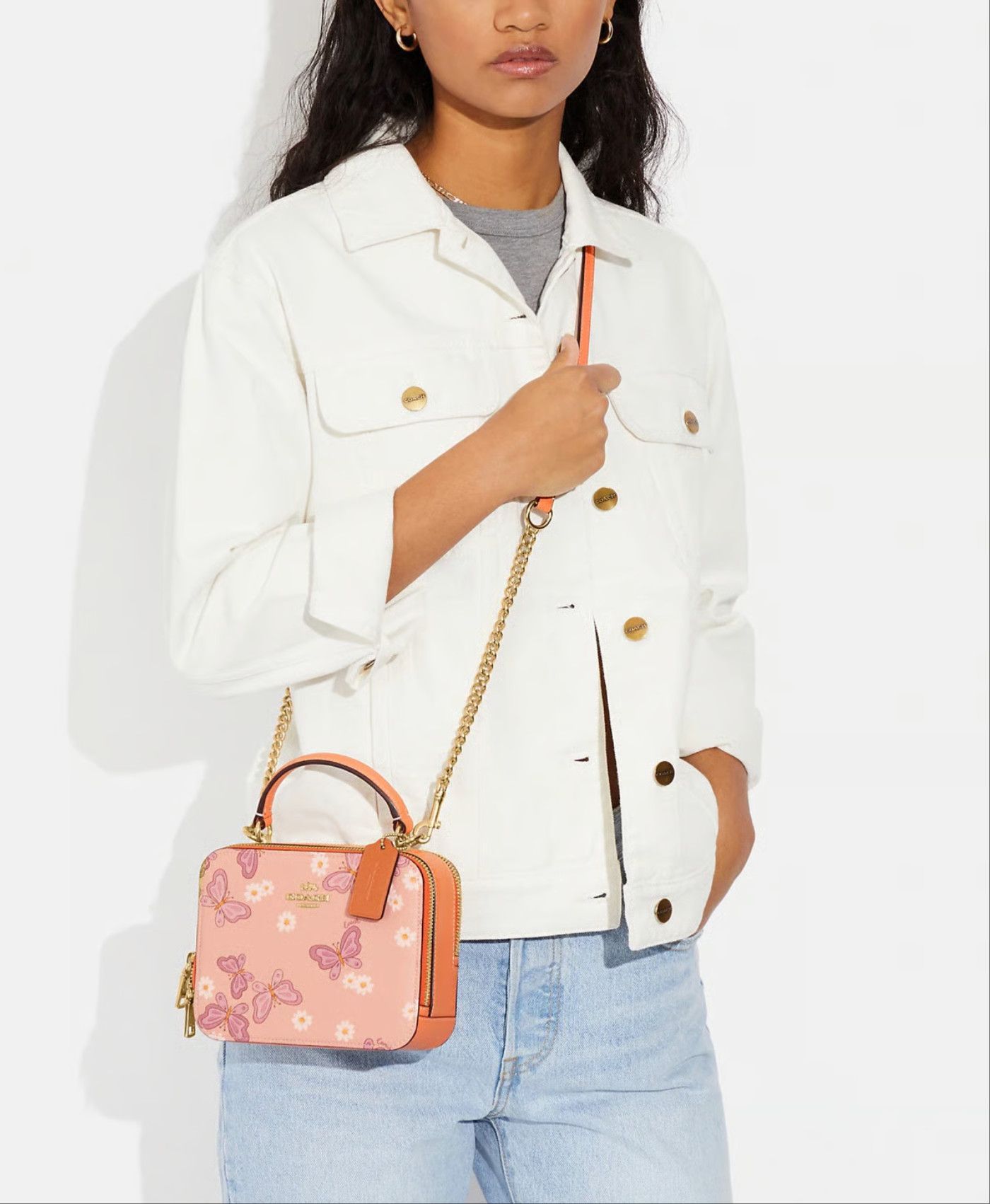 Coach Box Crossbody With Lovely Butterfly Print CH213 Size ONE SIZE - 8 Thumbnail