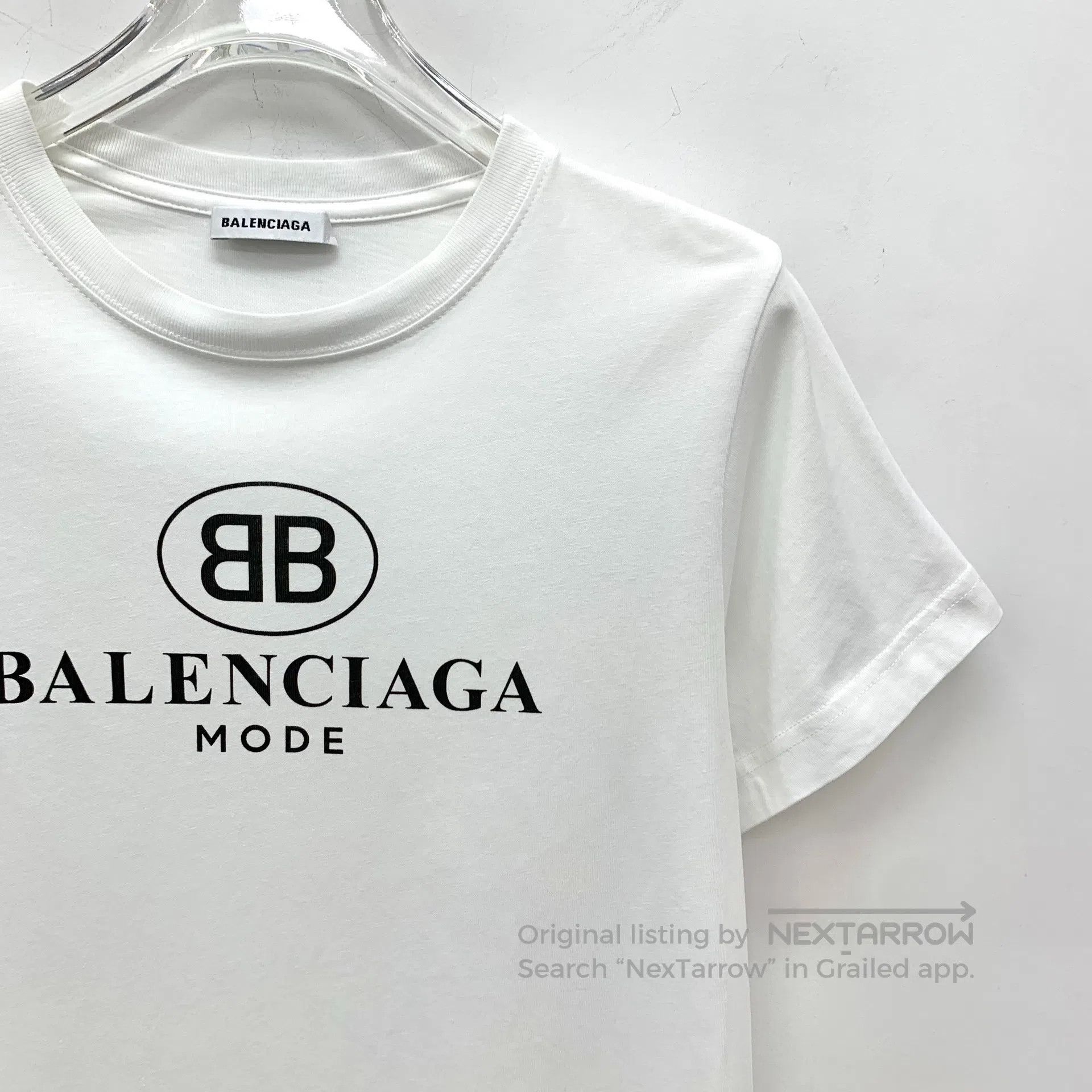 Balenciaga Balenciaga White logo lettering print cotton round-neck sh Size US M / EU 48-50 / 2 - 3 Thumbnail