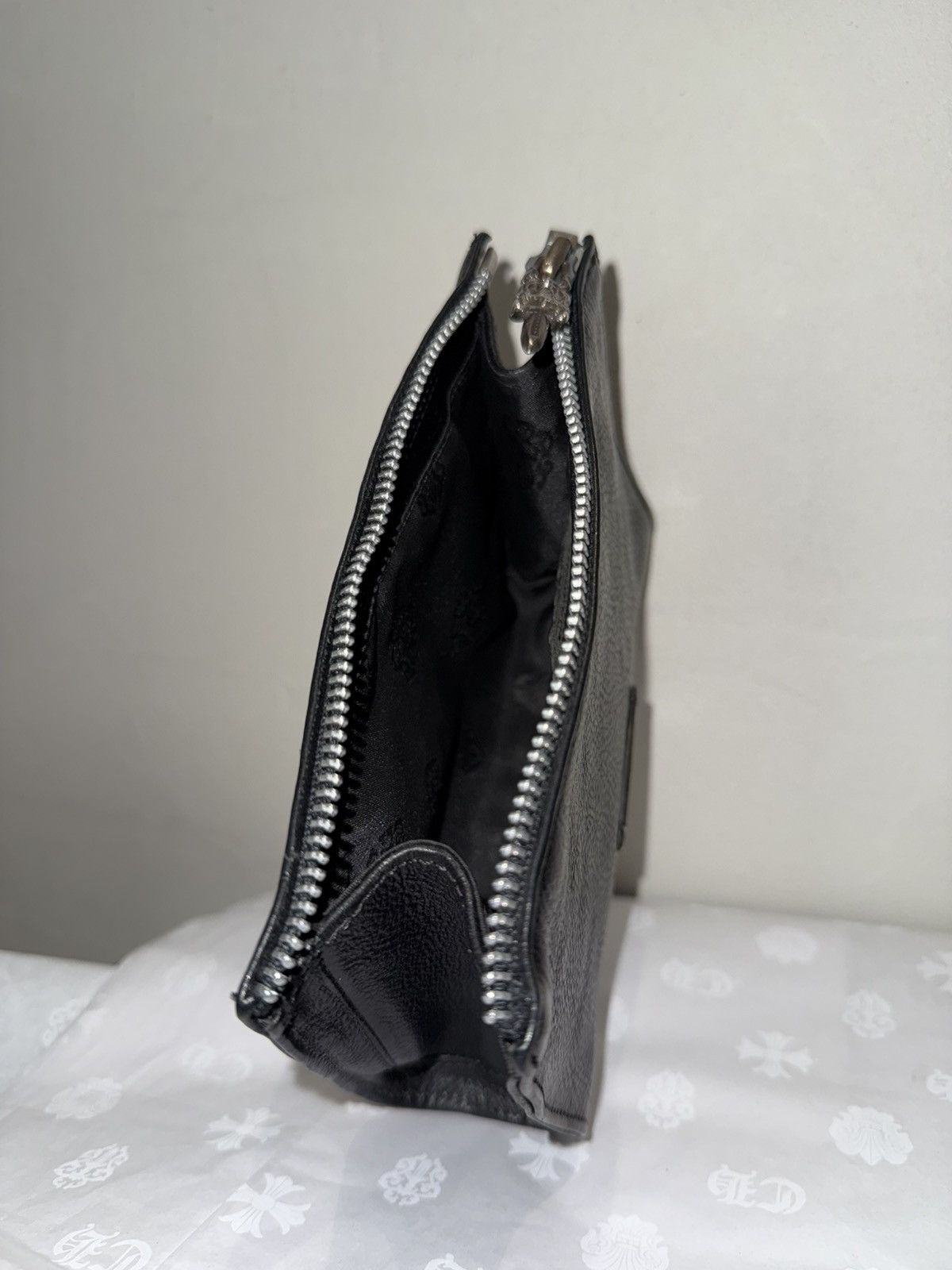 Chrome Hearts CHROME HEARTS RARE LEATHER POUCH / CLUTCH / WALLET Size ONE SIZE - 9 Thumbnail