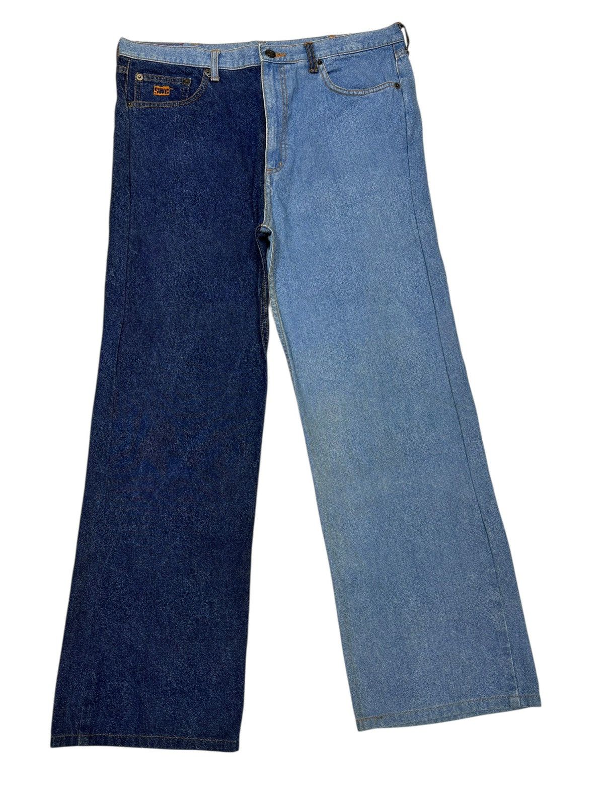 PHENOMENON SWAGGER 🇯🇵 RECONSTRUCTED PATCHWORK BAGGY JEANS Size US 34 / EU 50 - 4 Thumbnail
