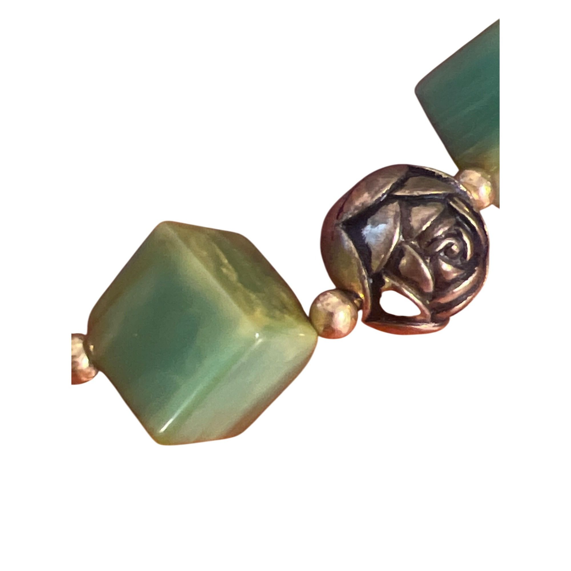 Other Vintage Bakelite Green Moss Square Bead Choker Collar Neckla Size ONE SIZE - 2 Thumbnail